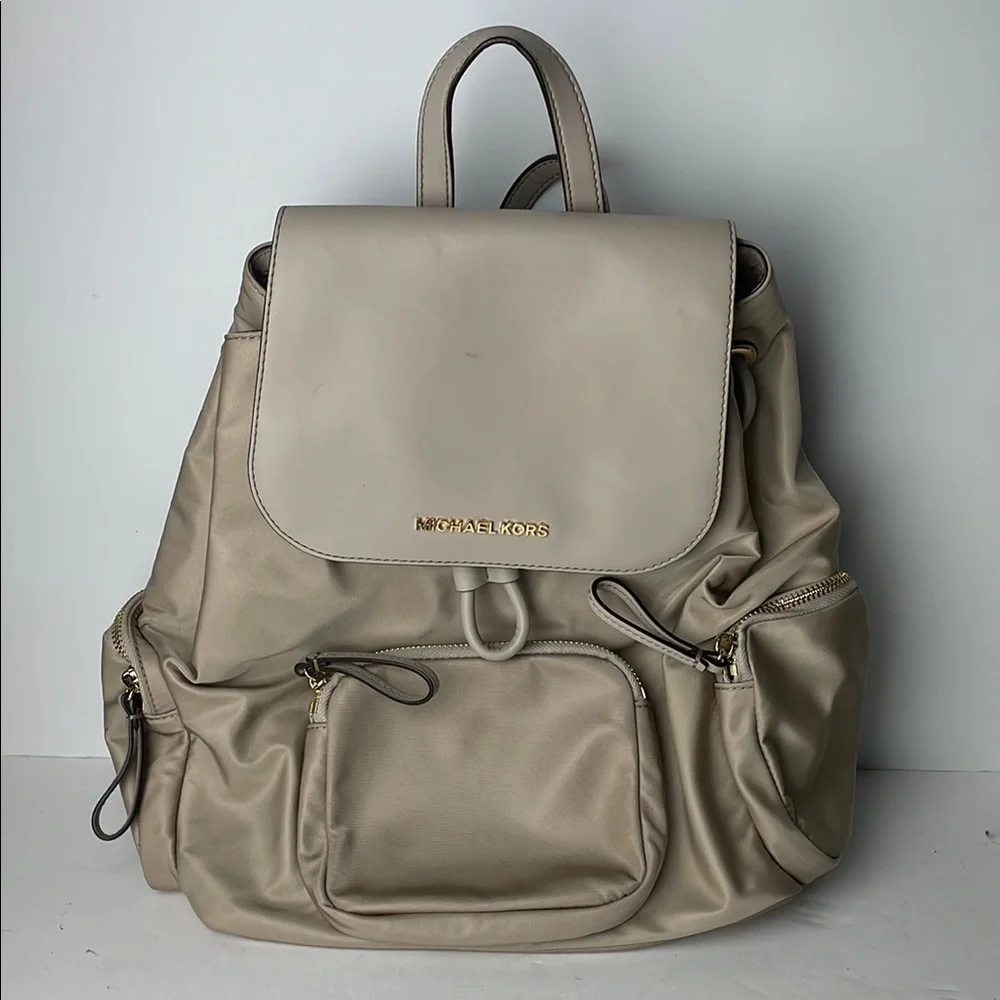 Michael Kors Cream Nylon MK Backpack